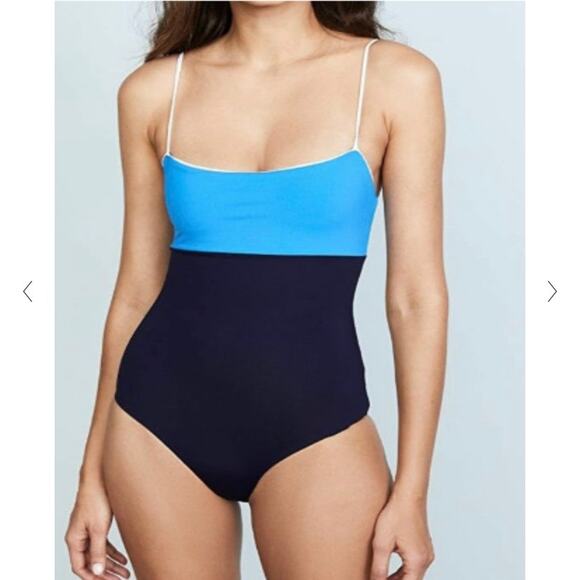 Tavik Scarlett Colorblock One-Piece Swimsuit Blue UPF50 Small - Picture 2 of 4